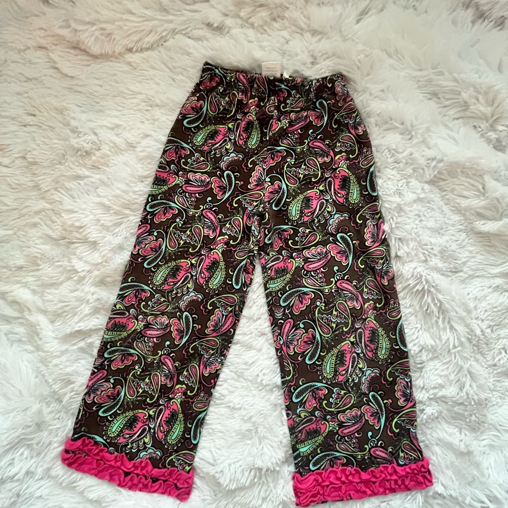 Y2K Tara Collections Paisley Kids Bottoms with Pink Ruffle